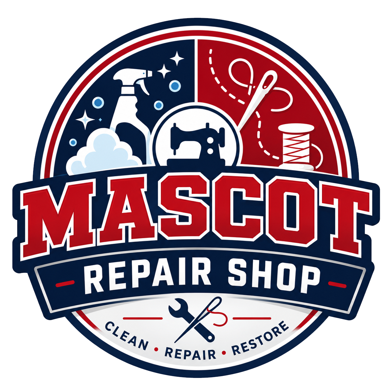 Mascot Repair Shop — Clean, Repair, Restore